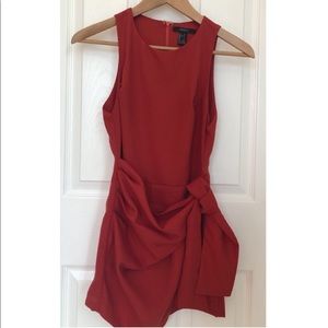 Red Sleeveless Romper With Skort